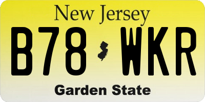 NJ license plate B78WKR