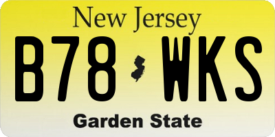 NJ license plate B78WKS