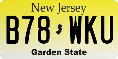 NJ license plate B78WKU