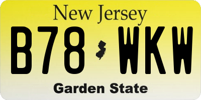 NJ license plate B78WKW