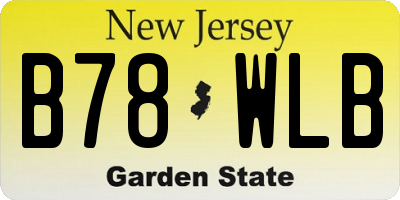 NJ license plate B78WLB