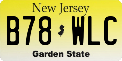 NJ license plate B78WLC