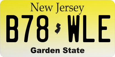 NJ license plate B78WLE
