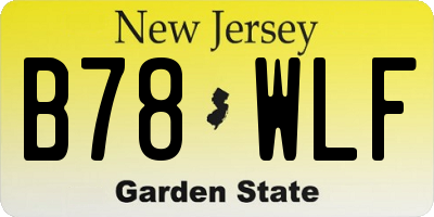 NJ license plate B78WLF