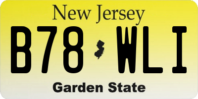 NJ license plate B78WLI