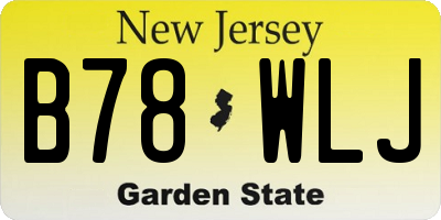 NJ license plate B78WLJ