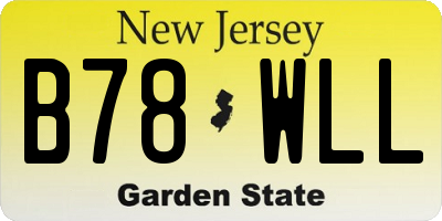 NJ license plate B78WLL