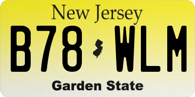 NJ license plate B78WLM