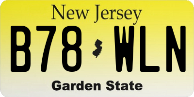 NJ license plate B78WLN