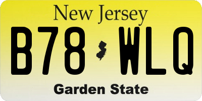 NJ license plate B78WLQ