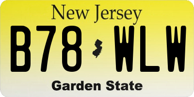 NJ license plate B78WLW