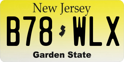 NJ license plate B78WLX