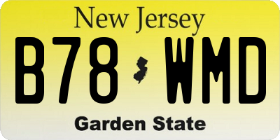 NJ license plate B78WMD
