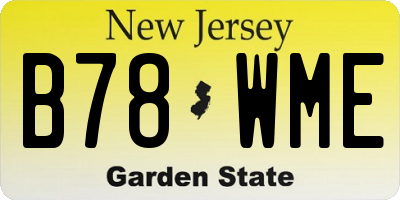 NJ license plate B78WME