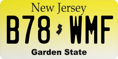 NJ license plate B78WMF
