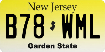 NJ license plate B78WML
