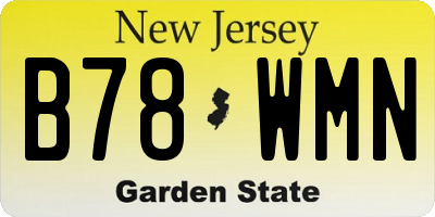 NJ license plate B78WMN