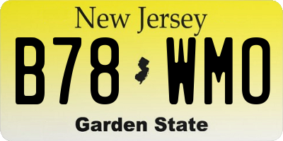 NJ license plate B78WMO