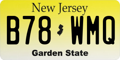 NJ license plate B78WMQ