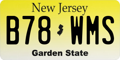 NJ license plate B78WMS