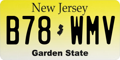 NJ license plate B78WMV