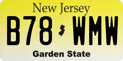 NJ license plate B78WMW
