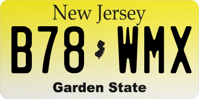 NJ license plate B78WMX
