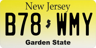 NJ license plate B78WMY