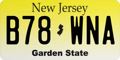 NJ license plate B78WNA
