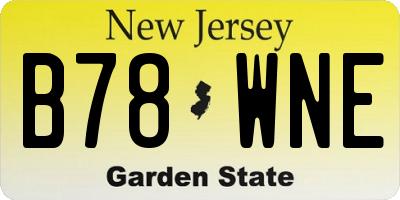 NJ license plate B78WNE