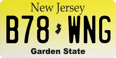 NJ license plate B78WNG