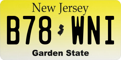 NJ license plate B78WNI