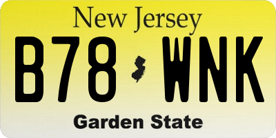 NJ license plate B78WNK