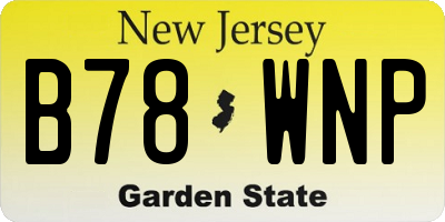 NJ license plate B78WNP