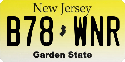 NJ license plate B78WNR