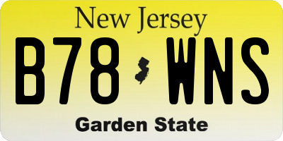 NJ license plate B78WNS