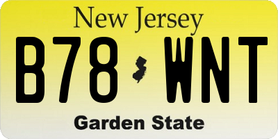 NJ license plate B78WNT