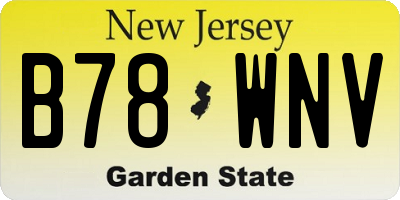 NJ license plate B78WNV
