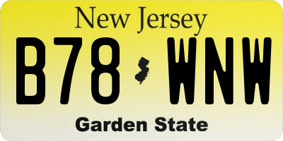 NJ license plate B78WNW