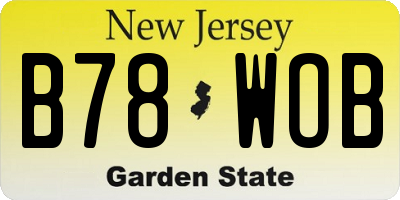 NJ license plate B78WOB