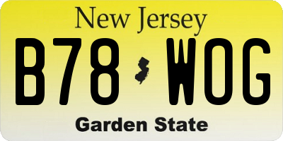 NJ license plate B78WOG