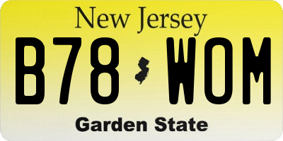 NJ license plate B78WOM