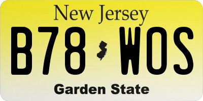 NJ license plate B78WOS
