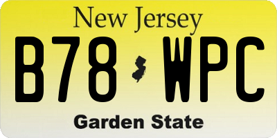 NJ license plate B78WPC