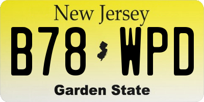 NJ license plate B78WPD