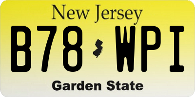 NJ license plate B78WPI