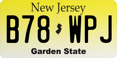 NJ license plate B78WPJ