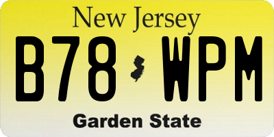 NJ license plate B78WPM