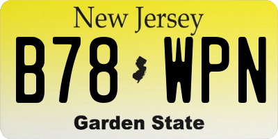 NJ license plate B78WPN