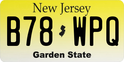 NJ license plate B78WPQ